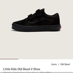 Vans Kids Black Old Skool Velcro Sneakers
